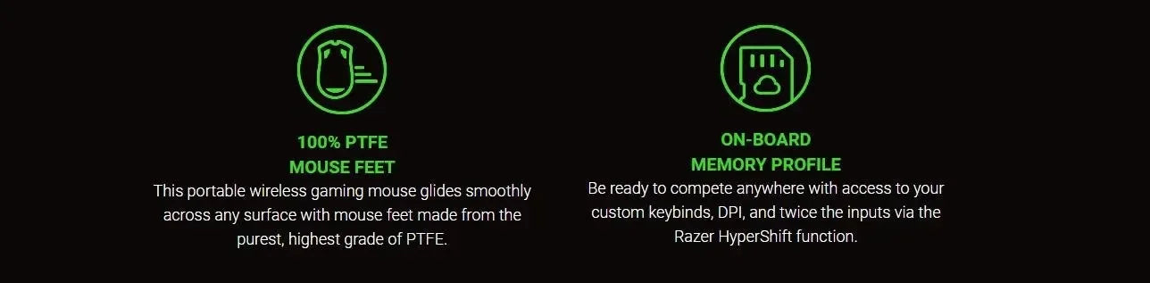 Razer Basilisk X HyperSpeed / Orochi V2  Gaming Mouse Bluetooth & Wireless Compatible Optical Sensor 6 Programmable Buttons