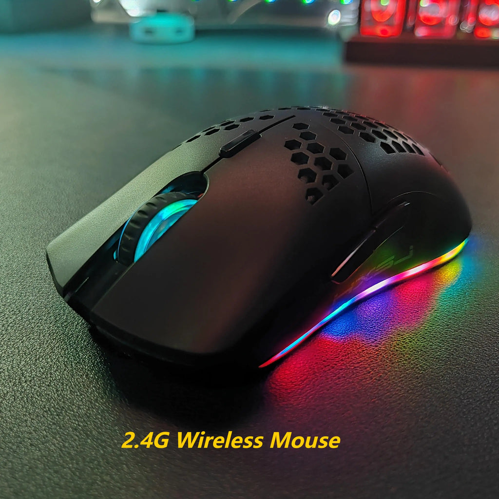 2.4G Wireless Charge Mouse RGB Luminous Ultralight Honeycomb Mouse Movement Speed 3600 6 D Game Mice For Laptop PC Gamer