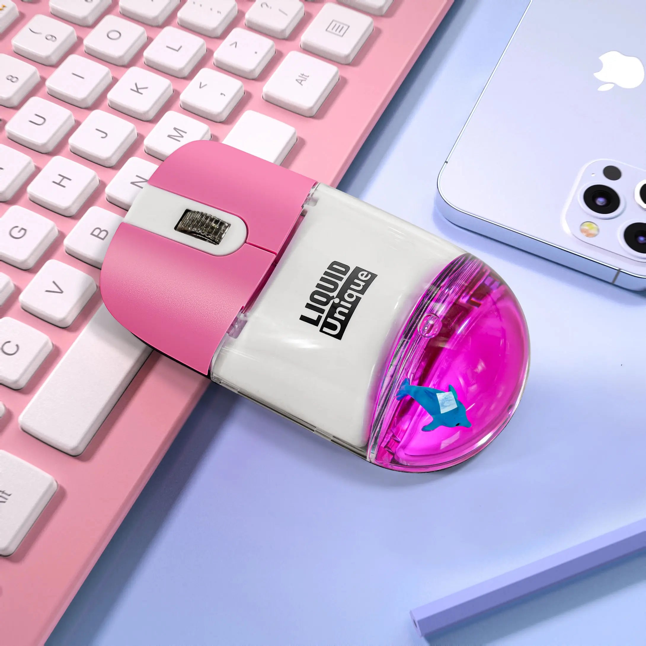 Frutiger Aero Aqua Liquid Mouse Cute Floating Aquarium Animal 2.4G+Bluetooth Wireless Optical Ocean Doll Mice PC Accessories