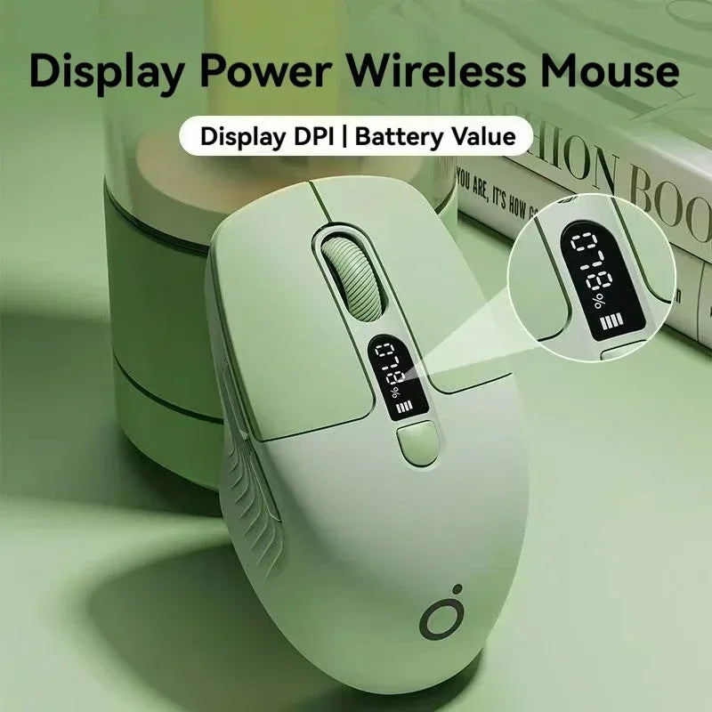 Eweadn Q1 2.4 Wireless Bluetooth Dual-Mode Mouse 1600PDI Smart Screen Esports Silent Rechargeable Gaming Mouse Accessories