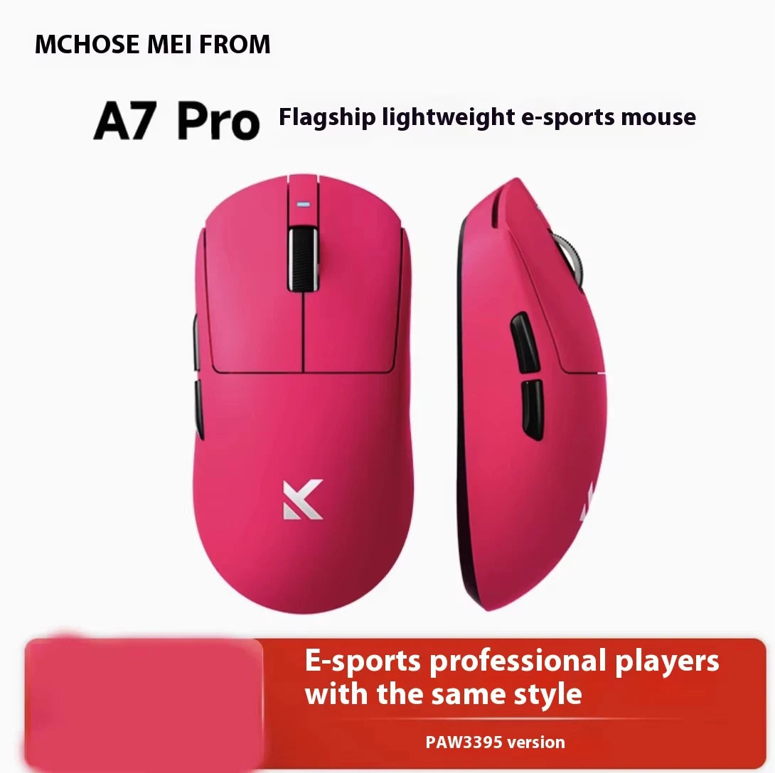 MCHOSE A7 Tri-mode 8k Gaming Mouse Wireless Bluetooth PAW3395 Mice Lightweight Low Delay Mice Laptop Office Custom Accessories