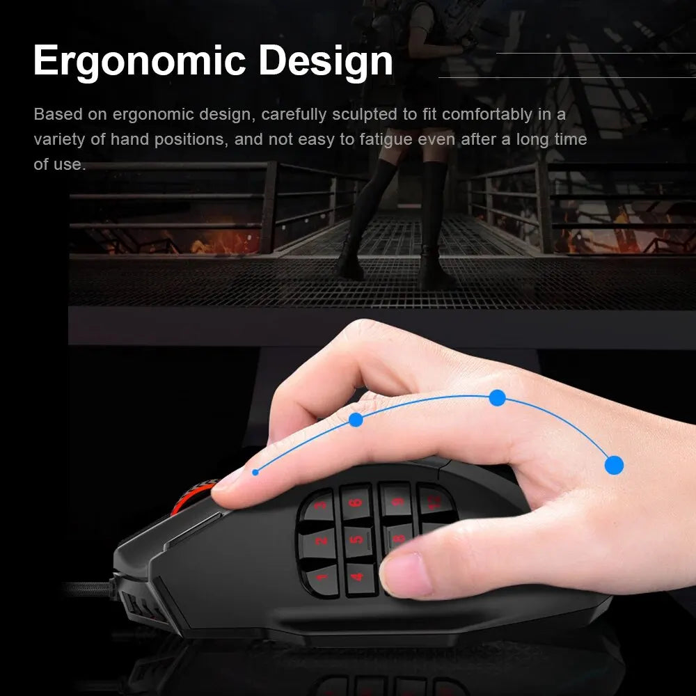 E-YOOSO X-39 USB Wired RGB Gaming Mouse 16400 DPI PAW3327 19 Buttons Programmable Game Optical Mice for Computer PC Laptop