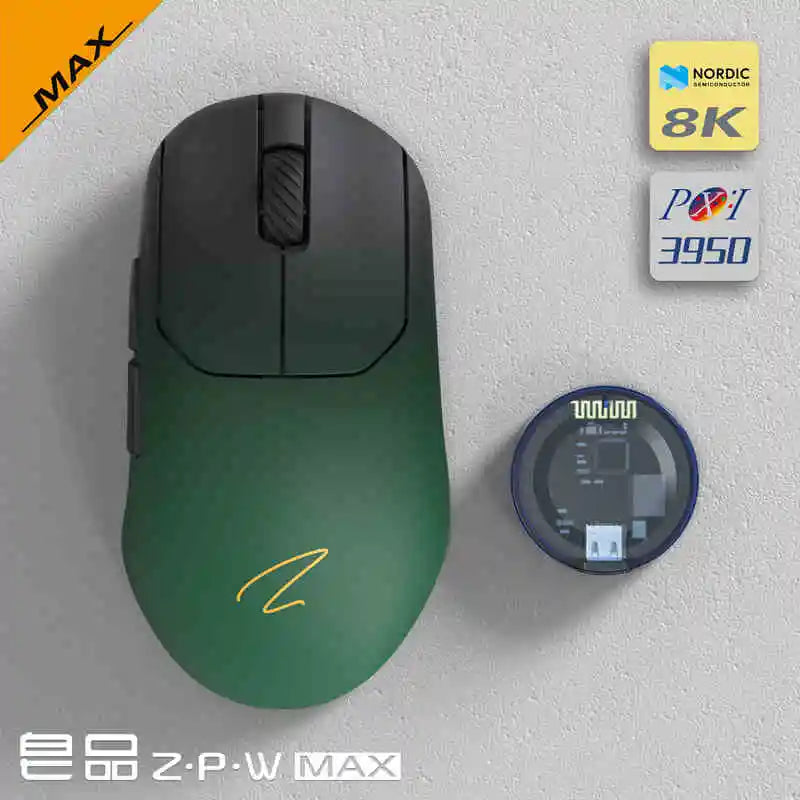 ZAOPIN ZPW Max Wireless Tri-mode Mouse Lightweight Nordic 52840 PAW3395 PAW3950 8K Receiver Custom PC Esports Laptop Gaming Mice