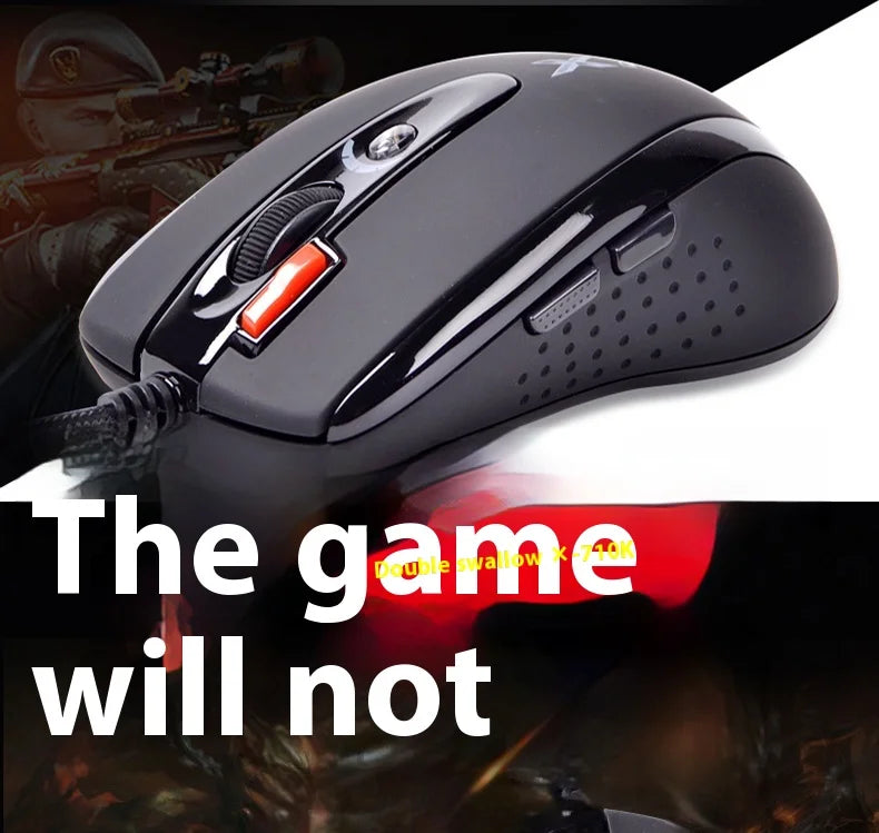 A4TECH Bloody X7-710K Mouse Wired Single-mode Quick Response Low Latency Gaming Mouse PC Office Accessory World of Warcraft Mice