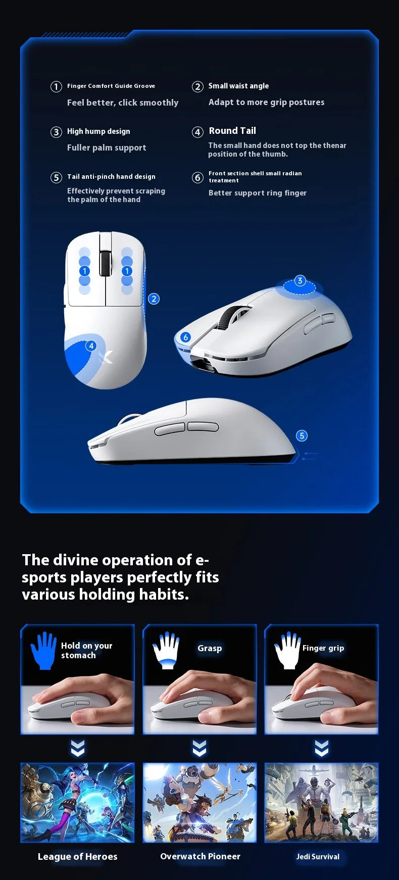 MCHOSE L7 Ultra Wireless Gaming Mouse 39g Lightweight E-Sport 8K Polling Rate Customized Optical Switch PAW3950 Flagship Sensor