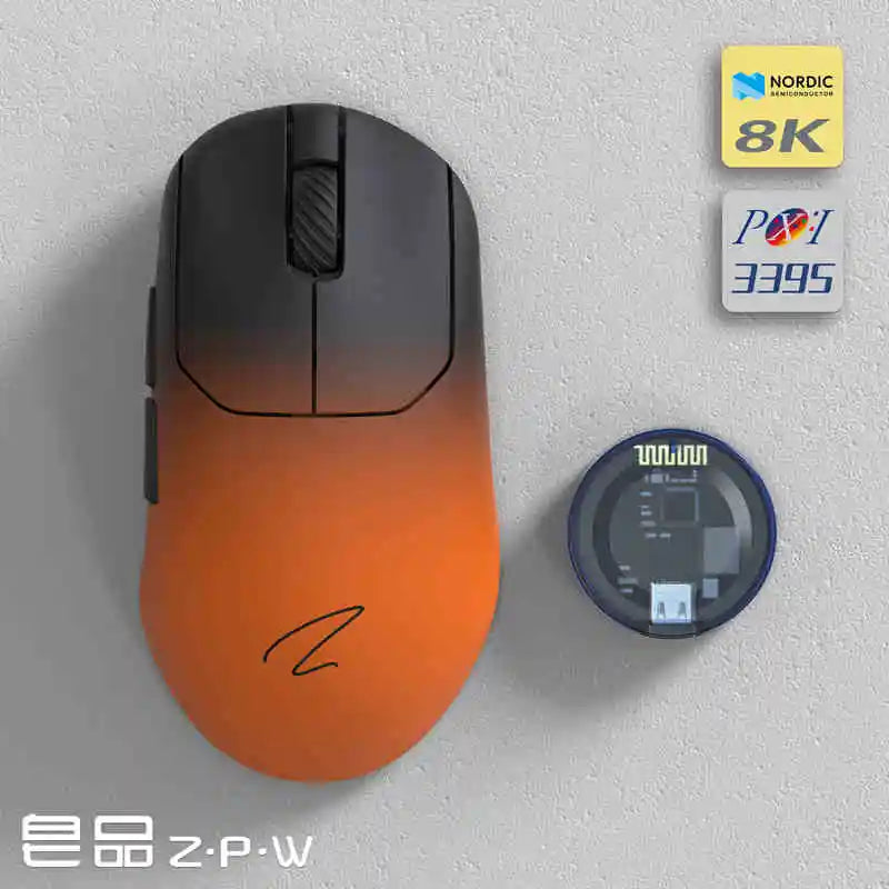 ZAOPIN ZPW Max Wireless Tri-mode Mouse Lightweight Nordic 52840 PAW3395 PAW3950 8K Receiver Custom PC Esports Laptop Gaming Mice
