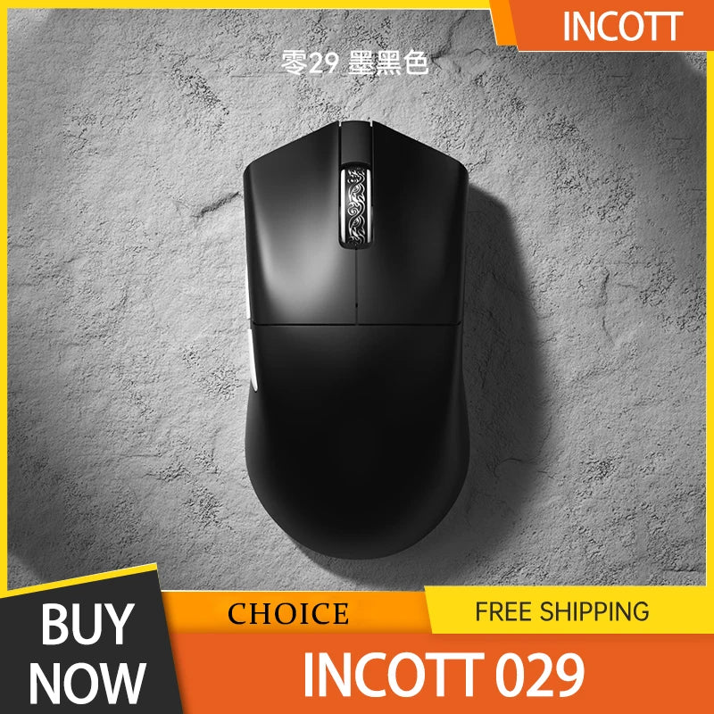 Incott 029 Wireless Mouse 8k Three Mode 2.4g Bluetooth Gaming Mouse Gasket Lightweight Ergonomic Pc Gamer Accessory Mice Gift