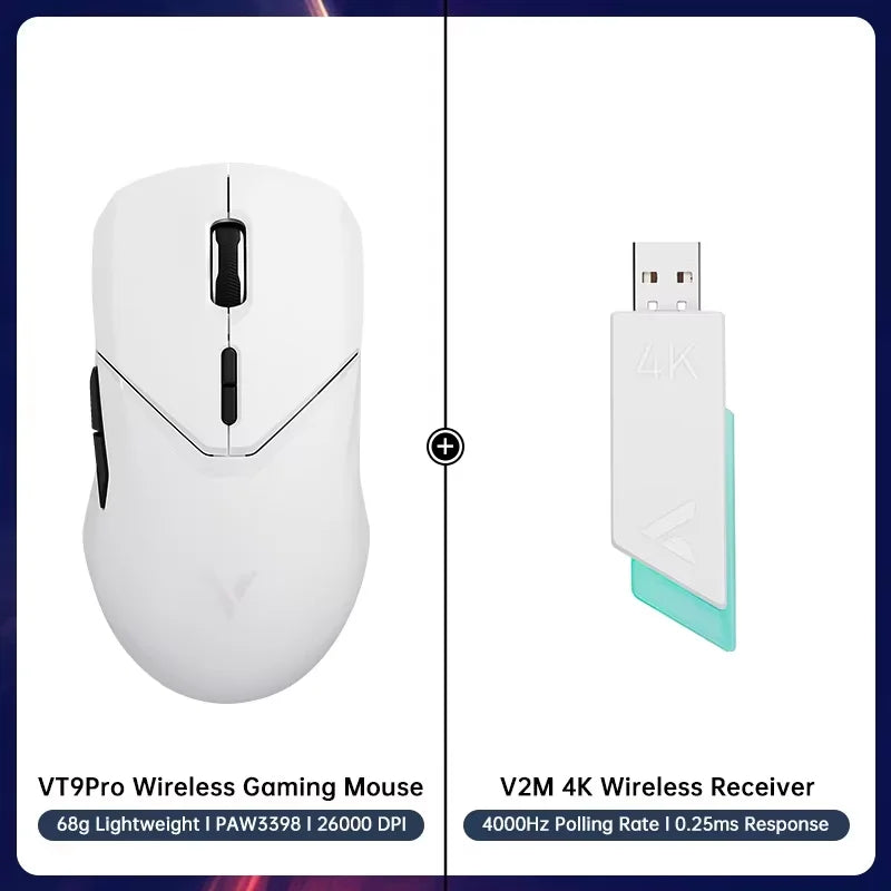 Rapoo VT9PRO Wireless Gaming Mouse Esports Grade 68g Ultra-Light 26000DPI 8 Buttons Optical PAW3398 Computer Mouse For Laptop PC