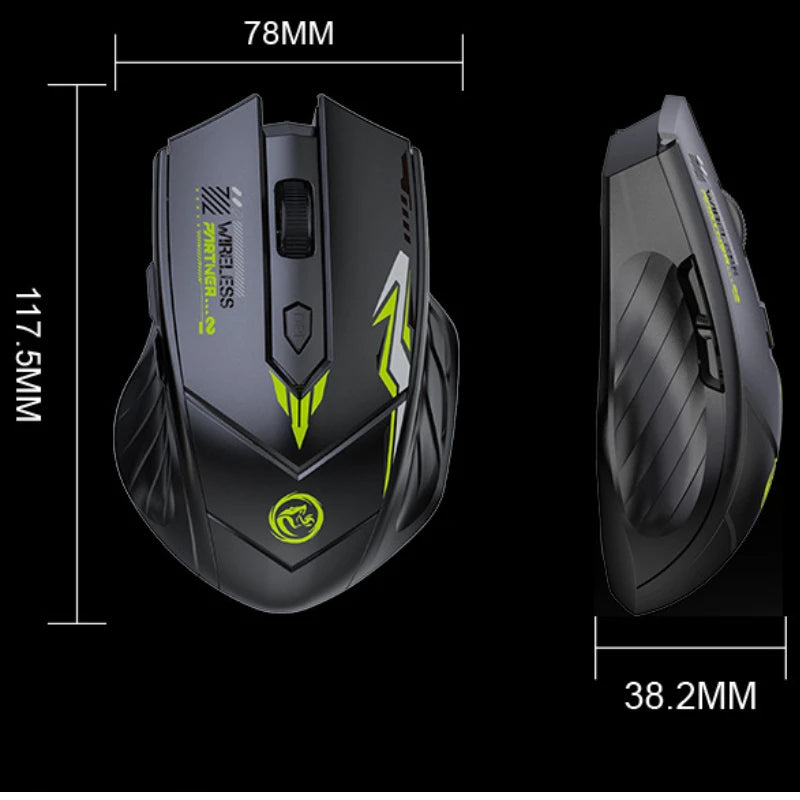 Wireless Mouse Gaming Computer Silent Rechargeable Bluetooth Mouse USB Mechanical E-Sports Backlight PC Gamer Mouse for Laptop