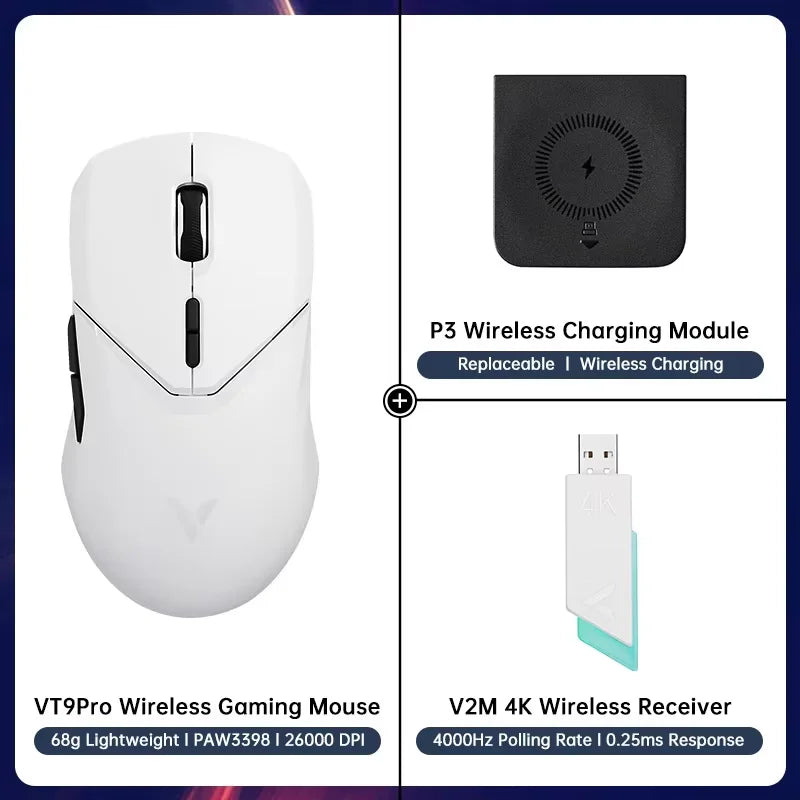 Rapoo VT9PRO Wireless Gaming Mouse Esports Grade 68g Ultra-Light 26000DPI 8 Buttons Optical PAW3398 Computer Mouse For Laptop PC