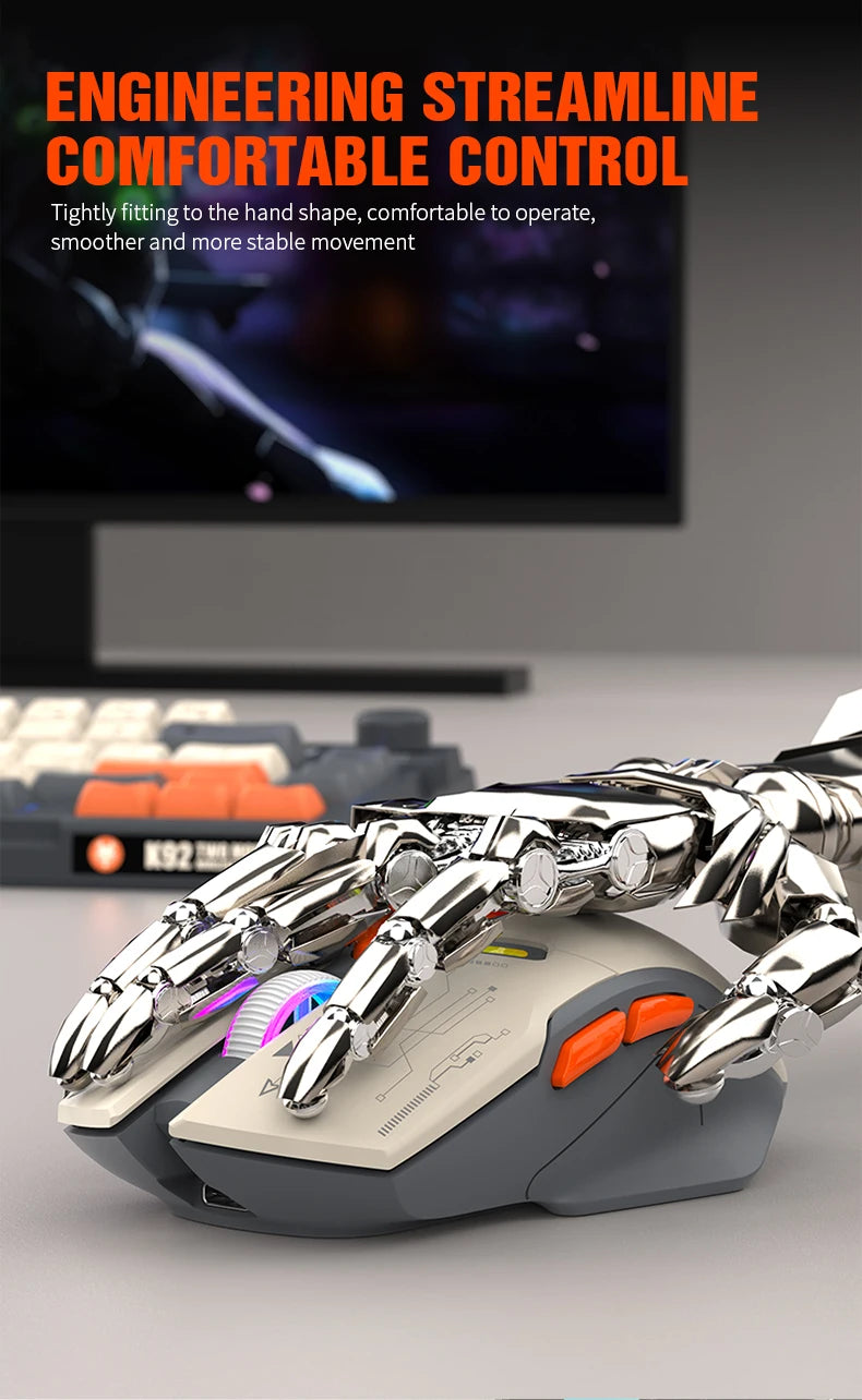 XUNFOX H2 wireless Bluetooth mouse RGB magnetic charging dual-mode e-sports game desktop laptop universal