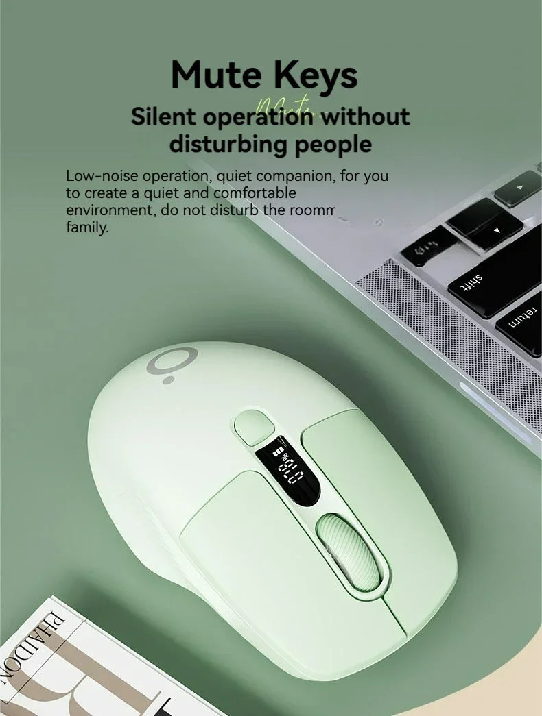 Eweadn Q1 2.4 Wireless Bluetooth Dual-Mode Mouse 1600PDI Smart Screen Esports Silent Rechargeable Gaming Mouse Accessories