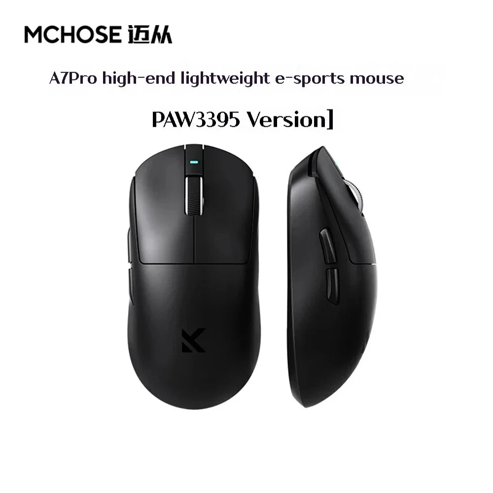 MCHOSE A7 Tri-mode 8k Gaming Mouse Wireless Bluetooth PAW3395 Mice Lightweight Low Delay Mice Laptop Office Custom Accessories