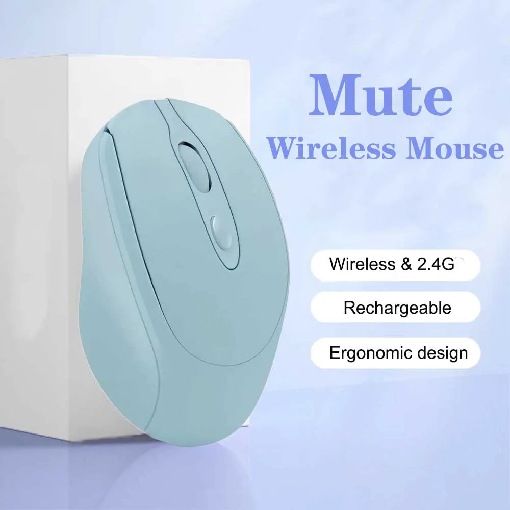 Rechargeable Wireless Gaming Mouse 2.4G Bluetooth-Compatible Wireless Mouse USB Silent Gamer Mice For Computer Laptop Mac Tablet