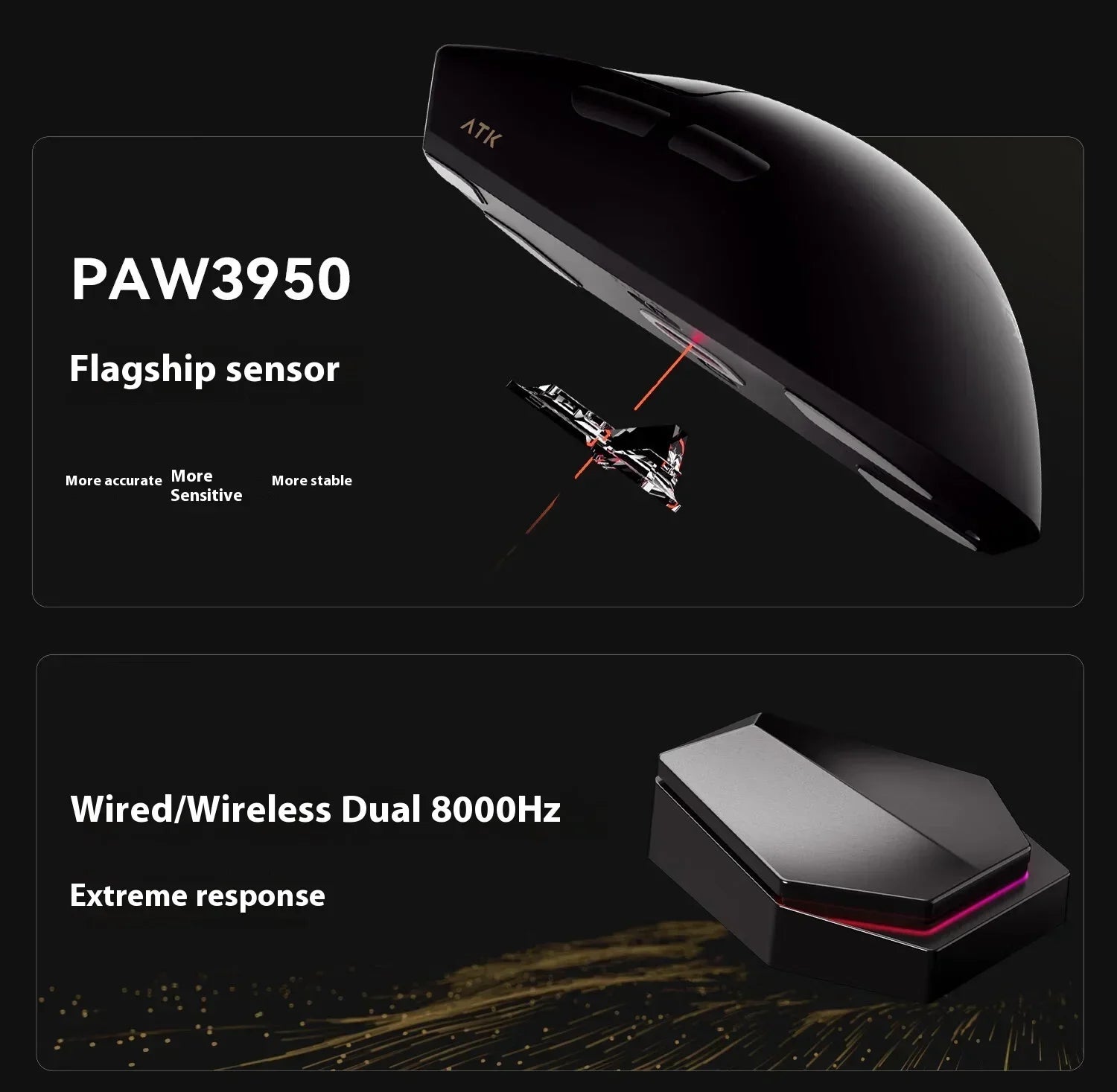 ATK Blazing Sky X1 Mouse Gamer Wireless 3Mode 8K Low Latency Lightweight FPS Liekong E-sports Gaming Mouse Custom Pc Accessories
