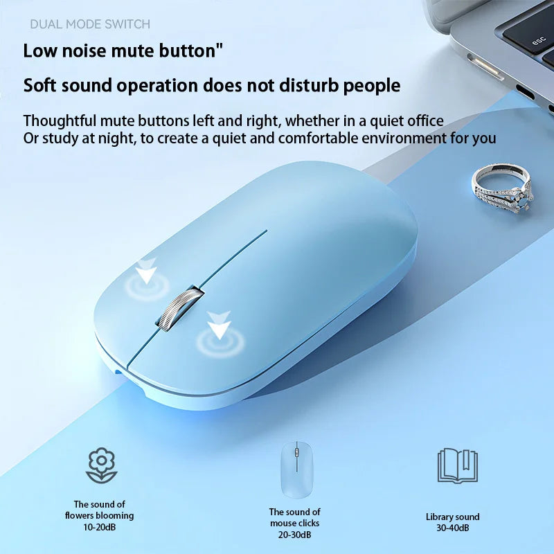 Xiaomi Bluetooth Wireless Mouse Dual Mode DPI Adjustable 2.4G Type-C Rechargeable Silent Ergonomic Morandi Portable Office Mouse
