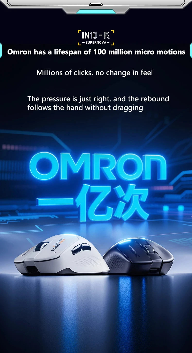 INPHIC IN10R Wireless Three-mode 8K Gaming Mouse PAW3395 Sensor Nano-scale Ice-feeling Coating 800mAh Lightweight Mouse