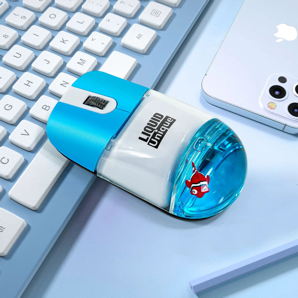 Frutiger Aero Aqua Liquid Mouse Cute Floating Aquarium Animal 2.4G+Bluetooth Wireless Optical Ocean Doll Mice PC Accessories