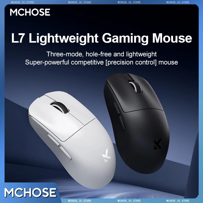 MCHOSE L7 Ultra Wireless Gaming Mouse 39g Lightweight E-Sport 8K Polling Rate Customized Optical Switch PAW3950 Flagship Sensor