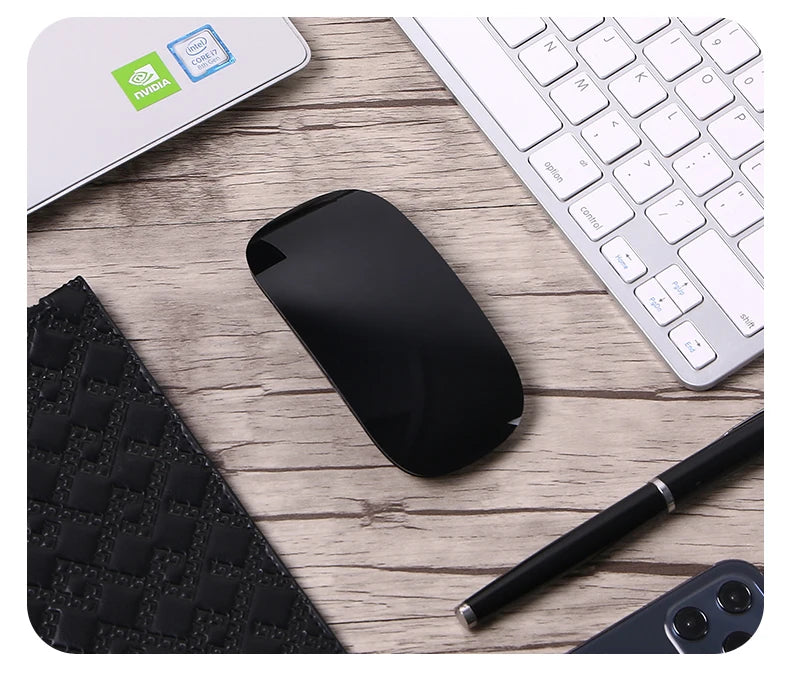 Rechargeable Bluetooth Mouse Magic 3 for MacBook Air/Pro & Win, Ergonomic Multi-Touch BT5.0 Wireless Slim Rechargeable Mouse