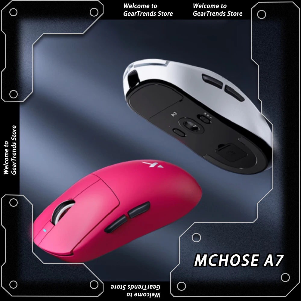 MCHOSE A7 Tri-mode 8k Gaming Mouse Wireless Bluetooth PAW3395 Mice Lightweight Low Delay Mice Laptop Office Custom Accessories