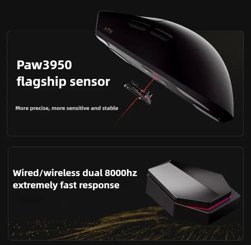 ATK X1 SE Starlight Wireless Lightweight Mouse PAW3395 26K DPI Hub Page Driver 1000Hz Wired Gaming Mouse PC Player Accessories