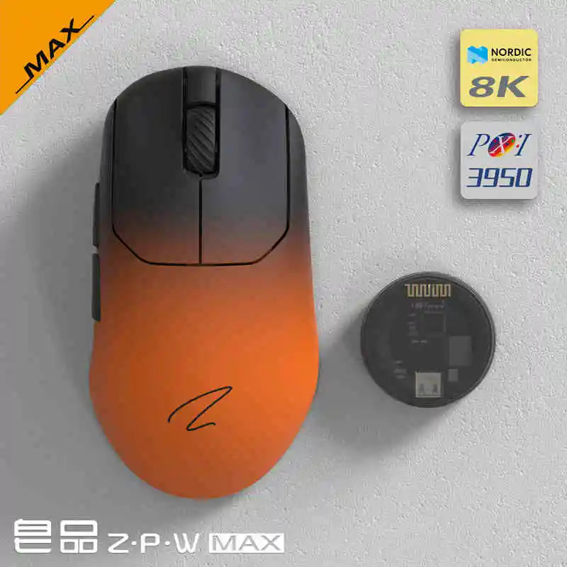 ZAOPIN ZPW Max Wireless Tri-mode Mouse Lightweight Nordic 52840 PAW3395 PAW3950 8K Receiver Custom PC Esports Laptop Gaming Mice