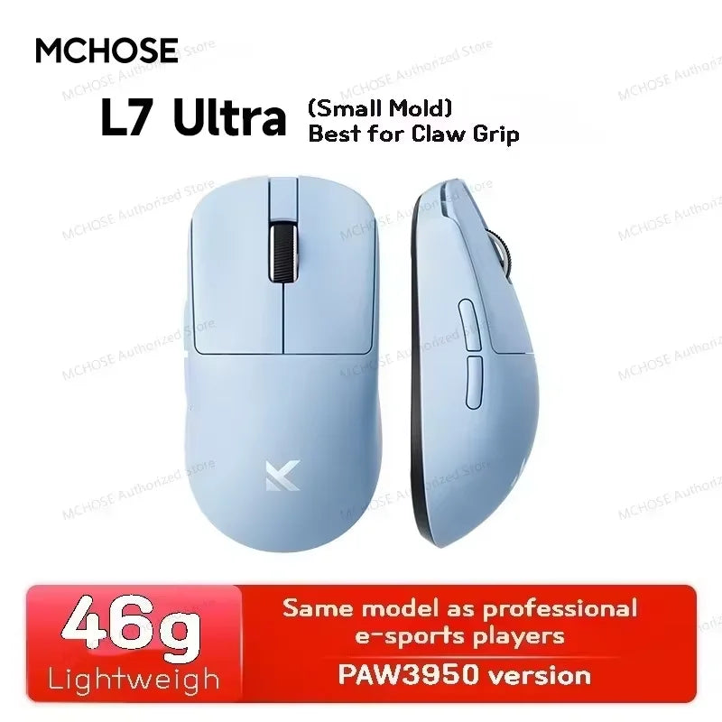 MCHOSE L7 Ultra Wireless Gaming Mouse 39g Lightweight E-Sport 8K Polling Rate Customized Optical Switch PAW3950 Flagship Sensor