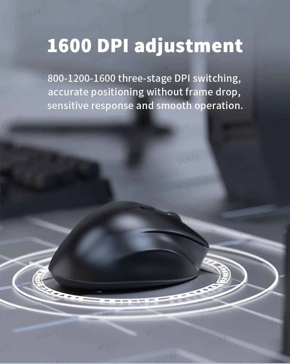 Ergonomic Rechargeable Wireless Bluetooth Mouse for PC Computer Laptop Macbook 1600DPI Dual Mode Mouse for IOS Android Tablet