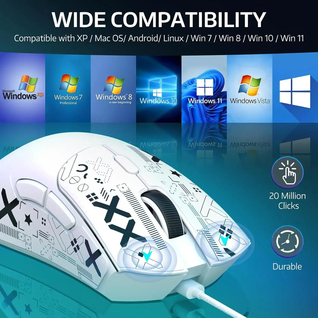 ATTACK SHARK R1 1000Hz Bluetooth Wireless Mouse 18000dpi PAW3311 Tri-mode Bluetooth 2.4G USB Connection Macro Gaming Mouse