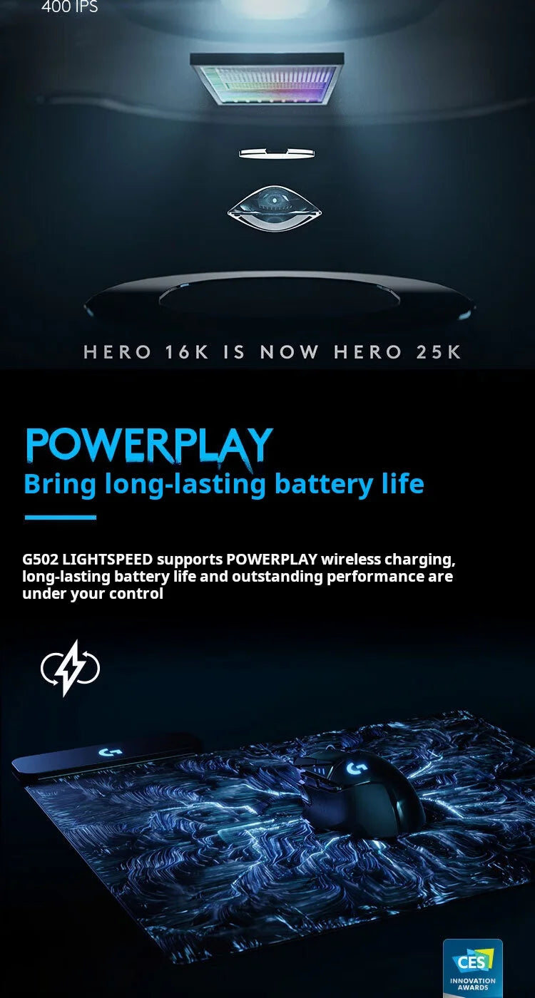 Logitech G502X Wireless Mouse - New Optical-Mechanical Hybrid Microswitch Lightweight Design HERO Engine Gaming Mouse