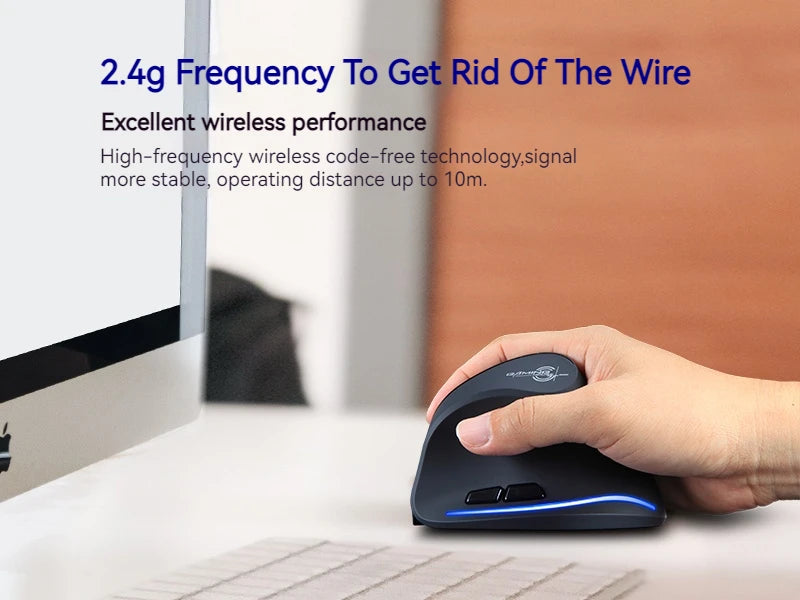 Zelotes F-35 Wireless Gaming Mouse Erect Position 2.4G Rechargeable Three Levels DPI Adjustable Office/Gaming Computer Mouse