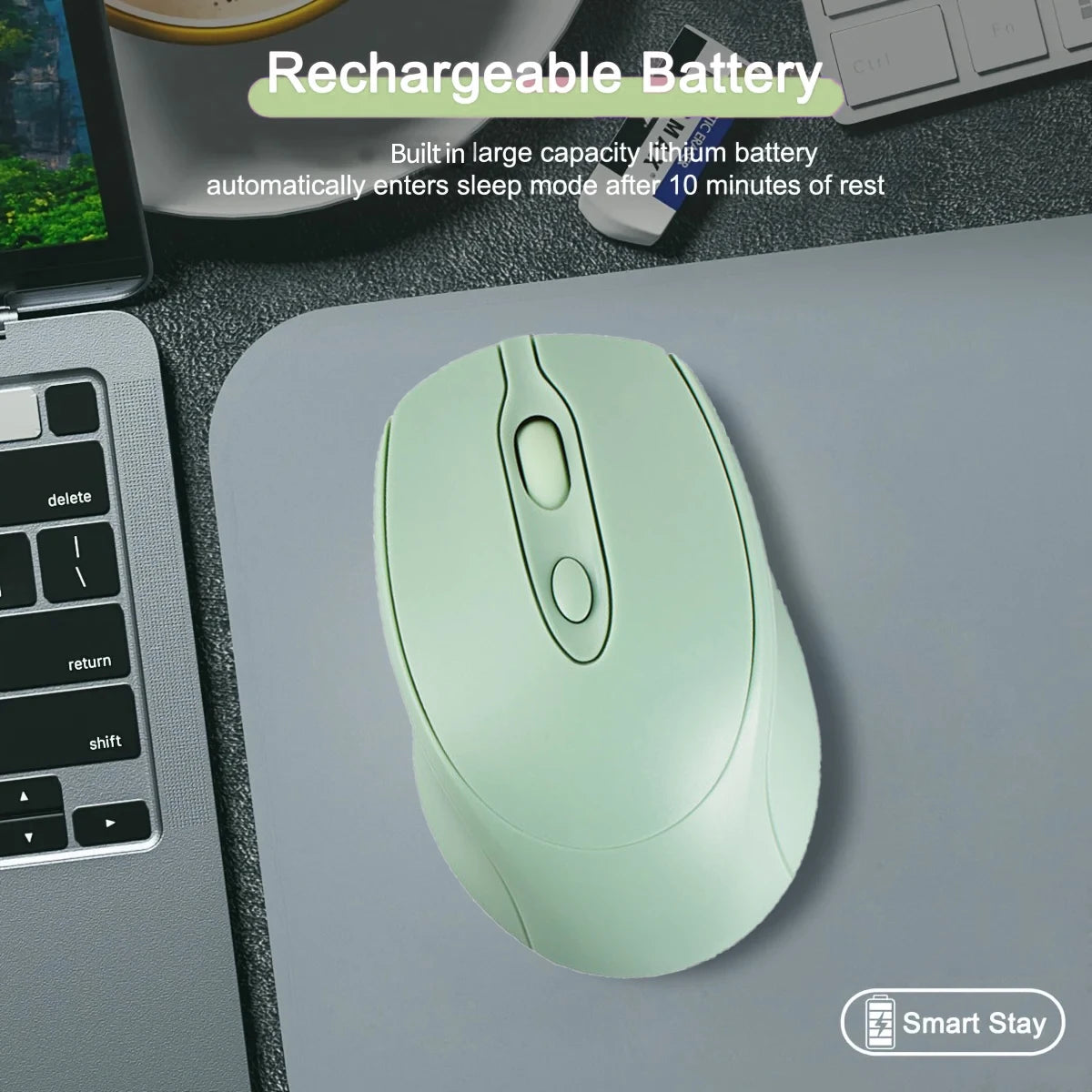 Rechargeable Wireless Gaming Mouse 2.4G Bluetooth-Compatible Wireless Mouse USB Silent Gamer Mice For Computer Laptop Mac Tablet