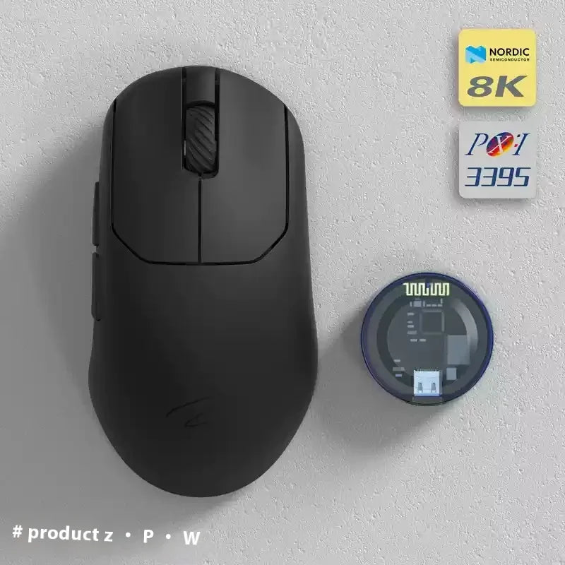 ZAOPIN ZPW Max Wireless Tri-mode Mouse Lightweight Nordic 52840 PAW3395 PAW3950 8K Receiver Custom PC Esports Laptop Gaming Mice