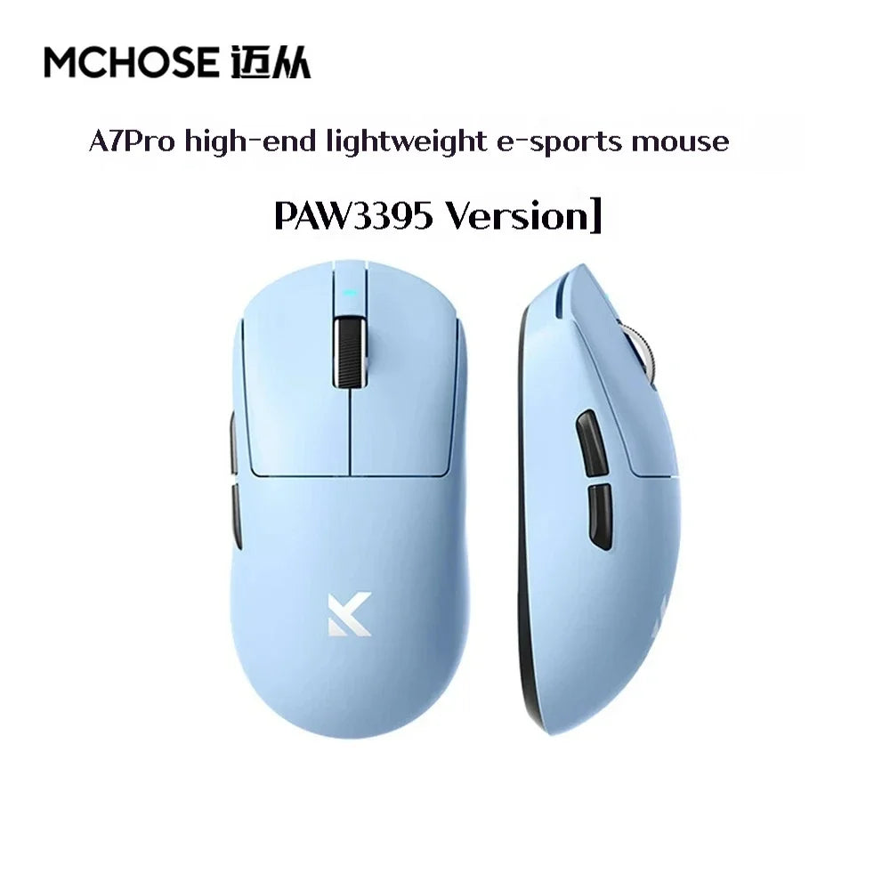 MCHOSE A7 Tri-mode 8k Gaming Mouse Wireless Bluetooth PAW3395 Mice Lightweight Low Delay Mice Laptop Office Custom Accessories