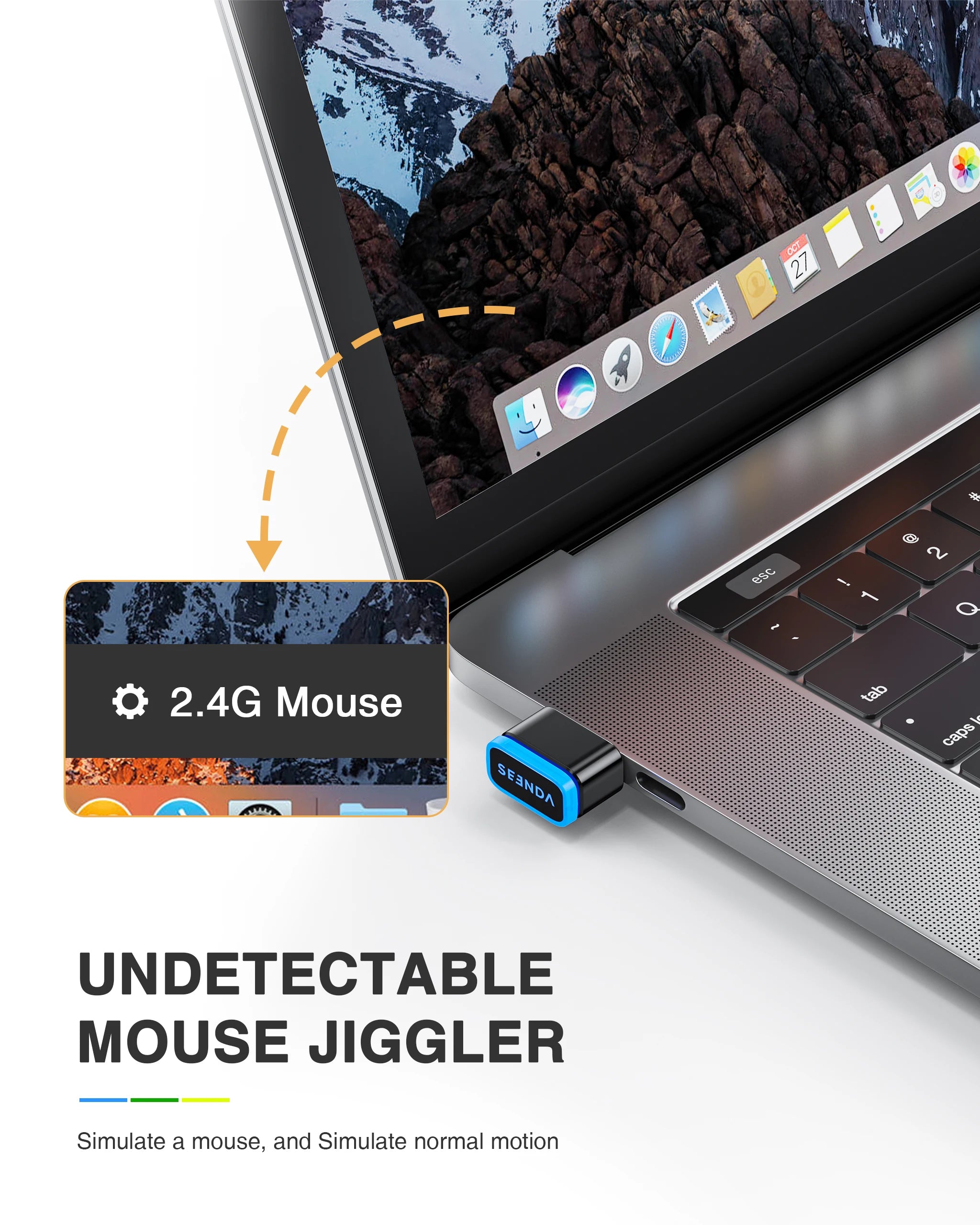 Undetectable Mouse Mover Keeps Computer Awake Simulate Mouse USB Mouse Jiggler Seenda Computer Accessories