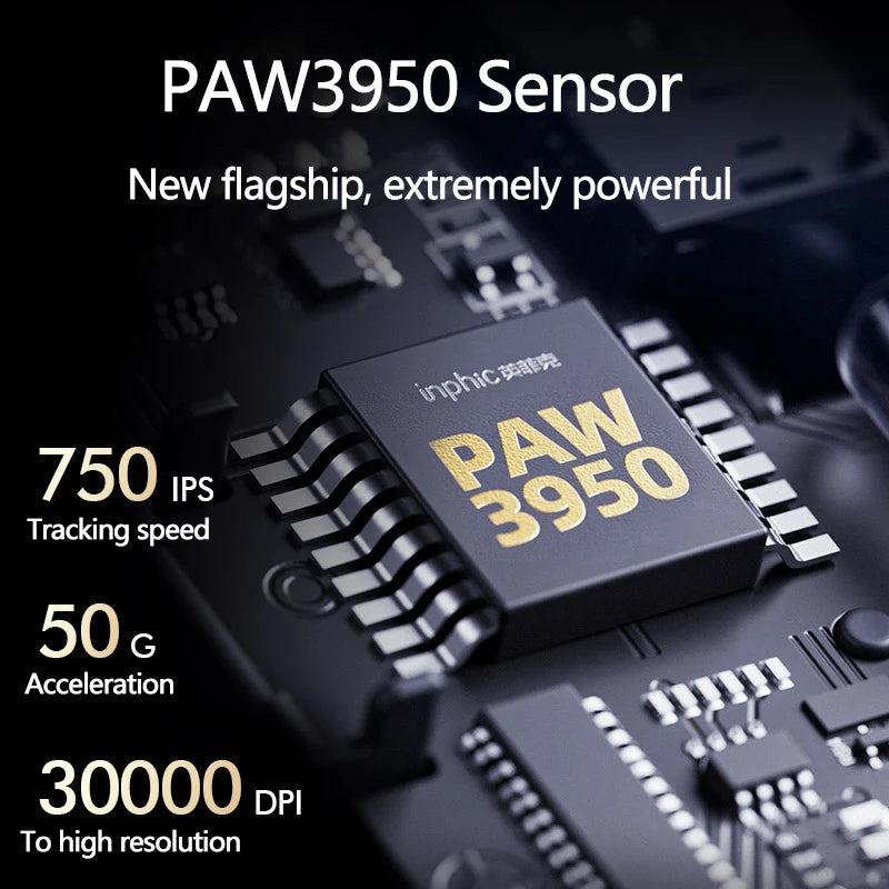 Inphic IN9 Ultra Gaming Mouse PAW3950 Sensor Vibration Feedback OLED Screen Intelligent Display Wireless Mouse Boyfriend's Gift