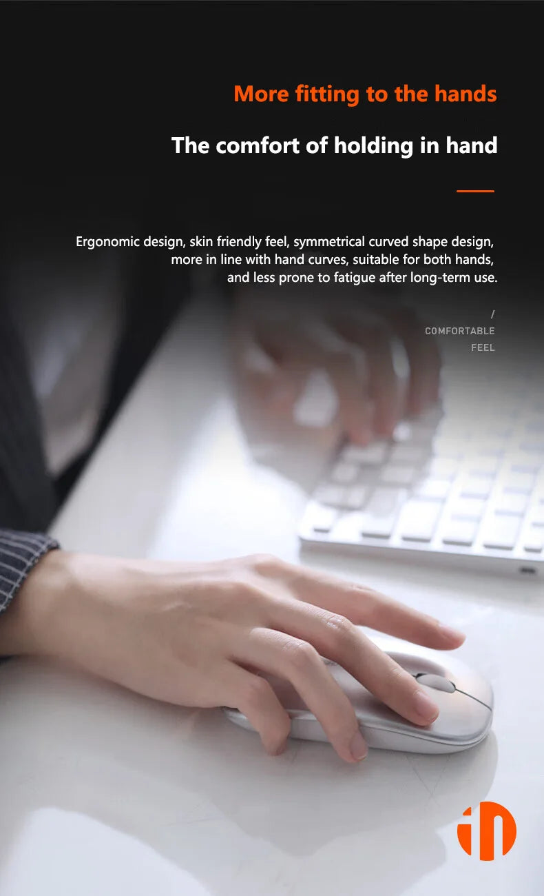 Inphic M1P Rechargeable 2.4G Wireless Mouse Battery Level Display Office Mute Mouse Ultra Thin Portable For Laptop