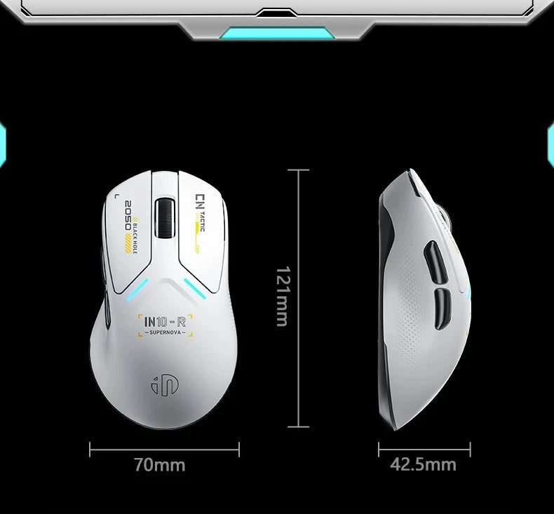 INPHIC IN10R Wireless Three-mode 8K Gaming Mouse PAW3395 Sensor Nano-scale Ice-feeling Coating 800mAh Lightweight Mouse