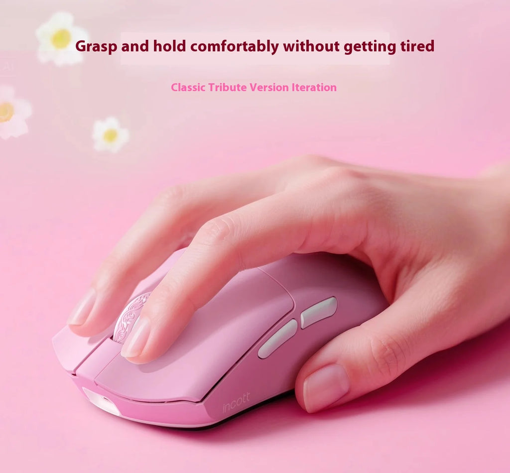 Incott 029 Wireless Mouse 8k Three Mode 2.4g Bluetooth Gaming Mouse Gasket Lightweight Ergonomic Pc Gamer Accessory Mice Gift