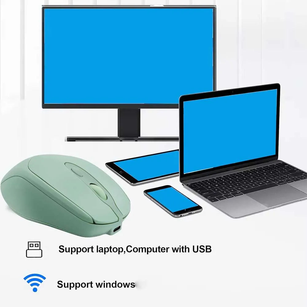 Rechargeable Wireless Gaming Mouse 2.4G Bluetooth-Compatible Wireless Mouse USB Silent Gamer Mice For Computer Laptop Mac Tablet