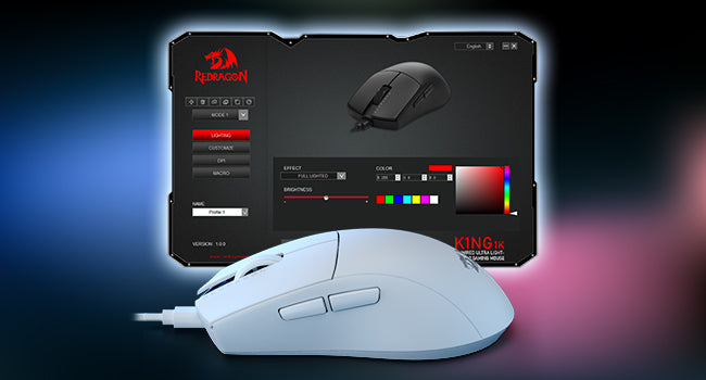 Redragon M724 Wired 42G Ultra-Light 12,400 Max DPI Optical 5 Programmable Buttons Gaming Mouse